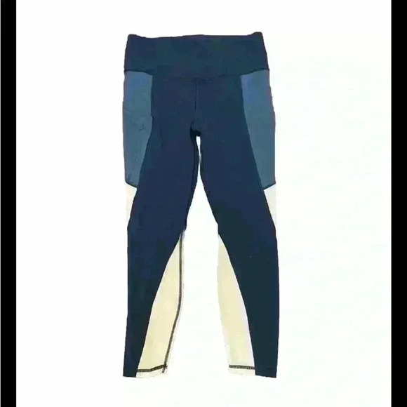 Athleta Womens Size Medium Teal Side Pockets Athletic Workout Leggings - Picture 1 of 4